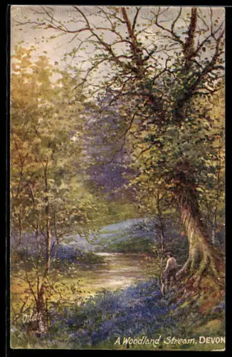 Künstler-AK Raphael Tuck & Sons Nr. 7841: A Woodland Stream, Devon
