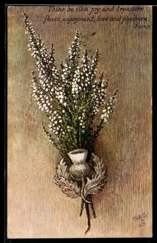 Künstler-AK Raphael Tuck & Sons Nr. 9485: Zweige mit weissen Blüten