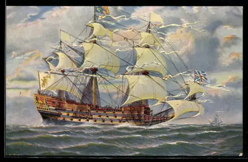 Künstler-AK Christopher Rave: Englisches Kriegsschiff Great Michael, 1500