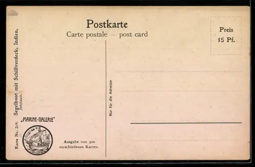 Künstler-AK Christopher Rave: Indien, Segelboot mit Schilfverdeck