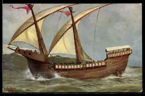 Künstler-AK Christopher Rave: Venezianisches Kriegsschiff, 15. Jh.