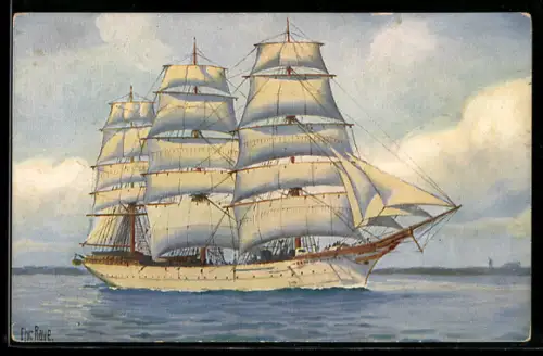 Künstler-AK Chr. Rave: Jungenschulschiff Grossherzogin Elisabeth aus dem Jahr 1901