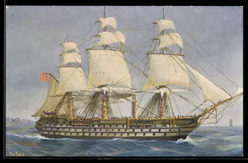 Künstler-AK Chr. Rave: Englischer Schraubendreidecker Duke of Wellington aus dem Jahr 1850