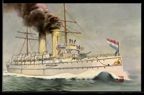 Künstler-AK Chr. Rave: Holländischer Kreuzer Nord-Braband, 1899