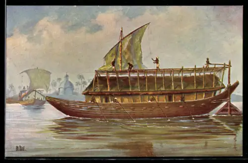 Künstler-AK Chr. Rave: Bengalisches Transportboot vor der Küste