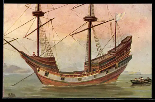 Künstler-AK Chr. Rave: Fransche Koopvaarder, 16e eeuw.