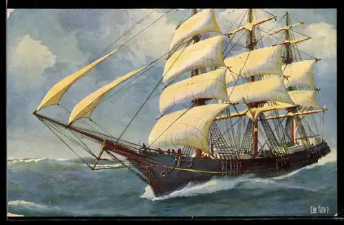 Künstler-AK Christopher Rave: Duitsche driemaster Antilope, Deutscher Dreimaster aus dem 19. Jh.