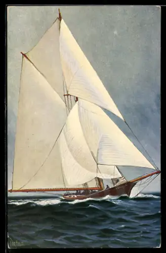 Künstler-AK Christopher Rave: SM Jacht Komet, früher Meteor I