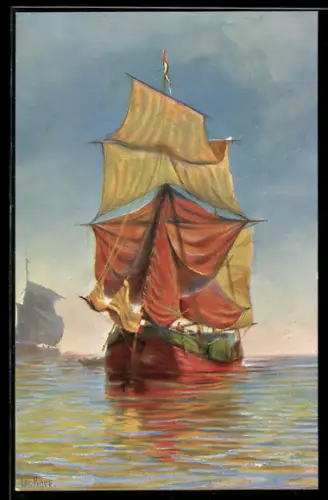 Künstler-AK Christopher Rave: Holländisches Kuff auf hoher See, Jetztzeit