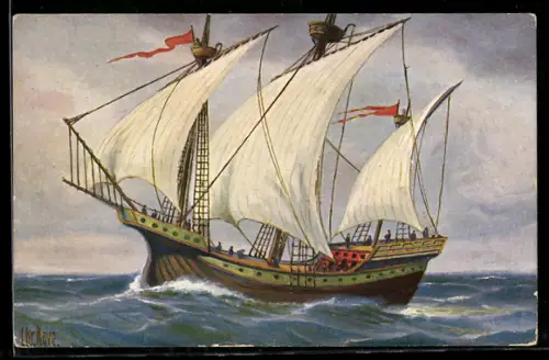 Künstler-AK Chr. Rave: Holländischer Kogge um 1450