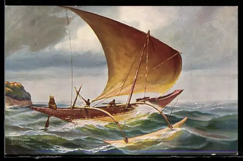 Künstler-AK Chr. Rave: Vlerkprauw, Ceylon, 1900