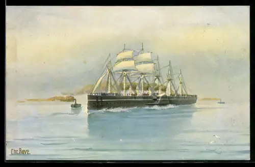 Künstler-AK Christopher Rave: Great Eastern, 1852-59 on London erbauter Riesendampfer