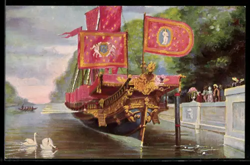 Künstler-AK Christopher Rave: Französische Galeere La Reale, 1690-1715