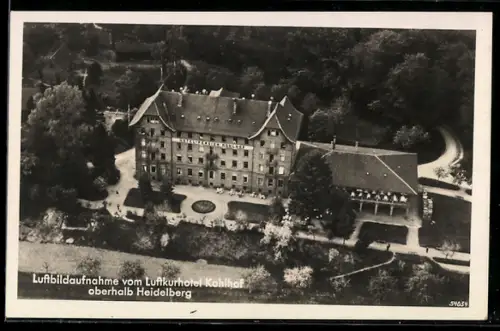 AK Heidelberg, Luftkurhotel Kohlhof oberhalb des Ortes