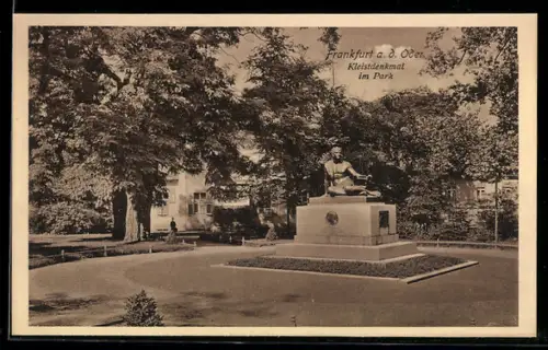 AK Frankfurt a. d. Oder, Kleistdenkmal im Park