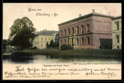 AK Oldenburg i. Gr., Augusteum und Grossh. Palais
