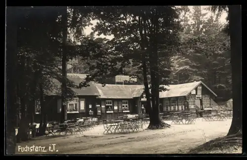 AK Fuchstanz i. T., Waldgasthaus mit Biergarten