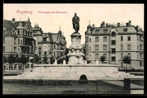 AK Augsburg, Prinzregenten-Brunnen