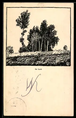 AK Landschaftspartie im Luch, Brandenburgische Wandervögel, Camping