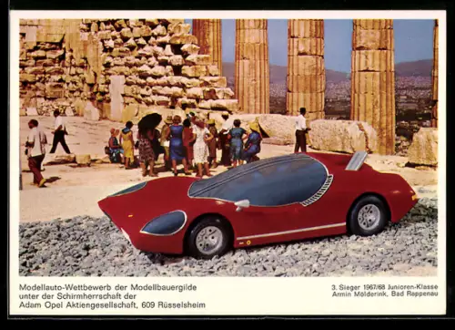 AK Modellauto-Wettbewerb, unter Schirmherrschaft der Adam Opel AG, 3. Sieger 1967 /68 Junioren-Klasse