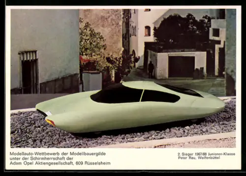 AK Modellauto-Wettbewerb, unter Schirmherrschaft der Adam Opel AG, 2. Sieger 1967 /68 Junioren-Klasse