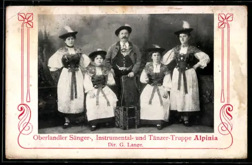 AK Alpinia, Oberlandler Sänger-, Instrumental- u. Tänzer-Truppe, Gruppenbild
