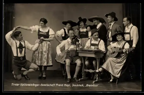 Foto-AK Innsbruck, Tiroler Nationalsänger-Gesellschaft Franz Mayr, Breinössl