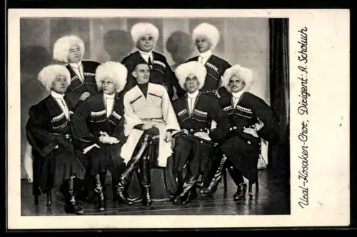 AK Ural-Kosaken-Chor in Tracht mit Dirigent A. Scholuch