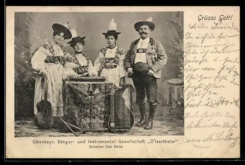 AK D`Isarthaler, Gruppenbild mit Instrumenten