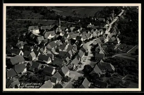 AK Binsdorf /Württ., Ortsansicht vom Flugzeug aus
