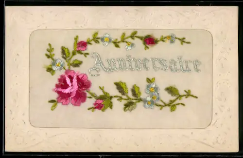 Seidenstick-AK Blütenzweig, Anniversaire