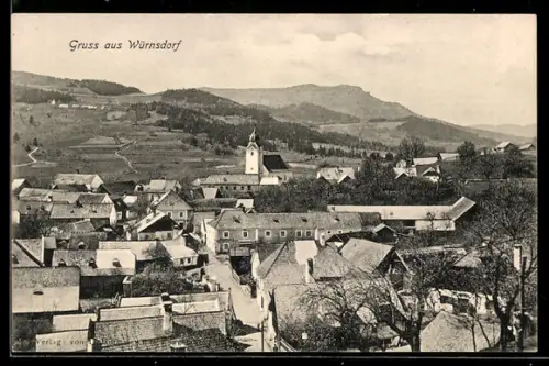 AK Würnsdorf, Dorfpanorama mit Kirche