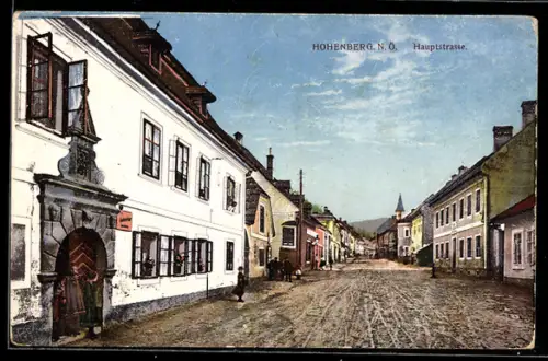 AK Hohenberg /N. Ö., Hauptstrasse mit Wohnhäusern