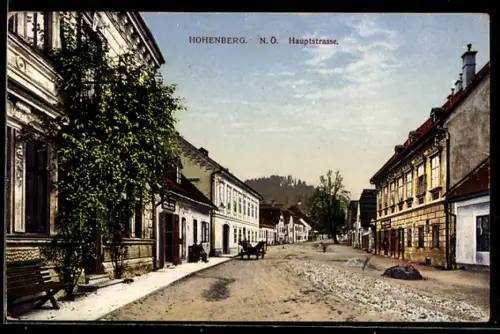 AK Hohenberg /N.-Ö., Hauptstrasse mit Wohnhäusern