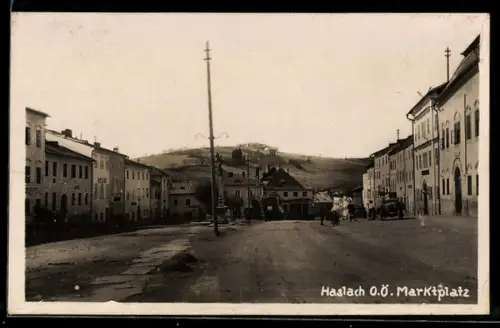 Foto-AK Haslach /O.Ö., Marktplatz