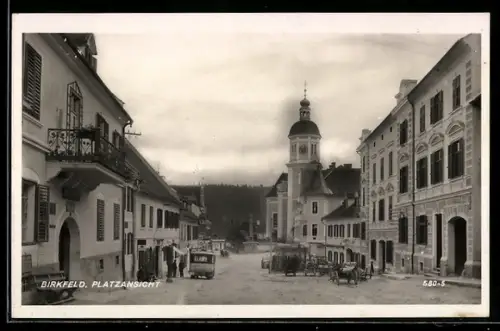 AK Birkfeld, Platzansicht mit Kirche