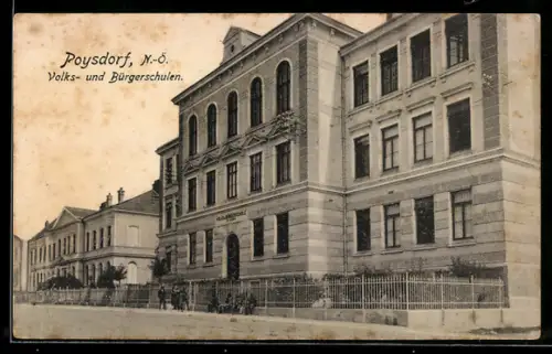 AK Poysdorf /N.-Ö., Volks- und Bürgerschulen