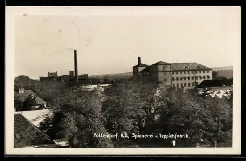 AK Pottendorf /N.Ö., Spinnerei und Teppichfabrik