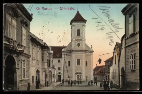 AK Eisenstadt, Platz mit Kirche