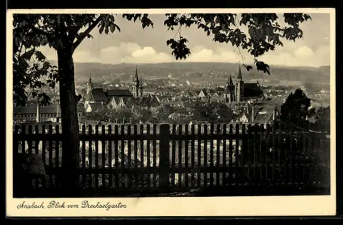 AK Ansbach, Blick vom Drechselsgarten zur Stadt