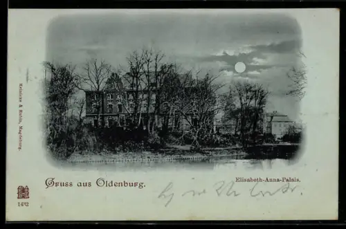 Mondschein-AK Oldenburg, Elisabeth-Anna-Palais