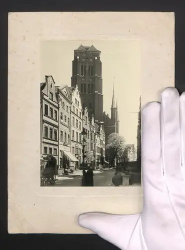 4 Fotografien Photographia OHG, Wetzlar, Ansicht Danzig, Jopengasse, Sternwarte, Speicherinsel, Hafenpartie