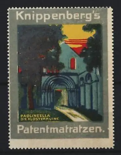 Reklamemarke Padlinzella, Knippenberg`s Patenmatratzen, Klosterruine