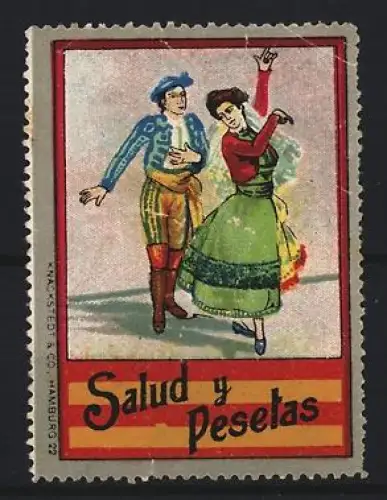 Reklamemarke Salud y Pesetas, Tanzendes Paar