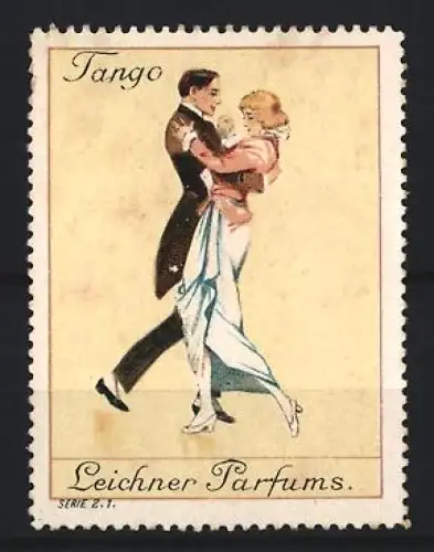 Reklamemarke Leichner Parfums, Tanzendes Paar
