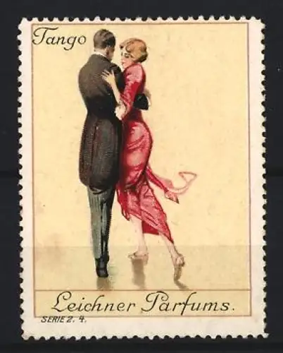 Reklamemarke Leichner Parfums, Tanzendes Paar