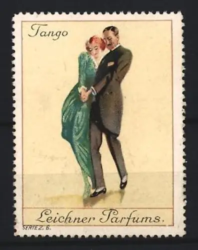 Reklamemarke Leichner Parfums, Tango tanzendes Paar
