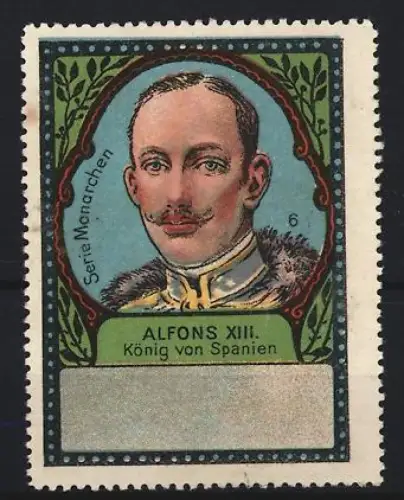 Reklamemarke Spanien, Serie Monarchen, König Alfons XIII. im Portrait