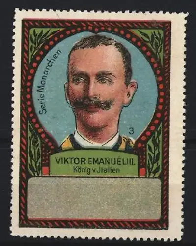 Reklamemarke Italien, Serie Monarchen, König Viktor Emanuel III.