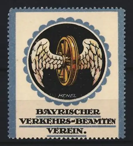 Reklamemarke Henel, Bayern, Bayerischer Verkehrs-Beamten-Verein, Flügelrad